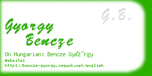 gyorgy bencze business card